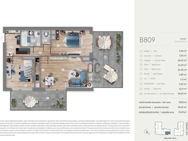 Eladó lakás Budapest XIII. kerület, Lőportárdűlő 59 nm