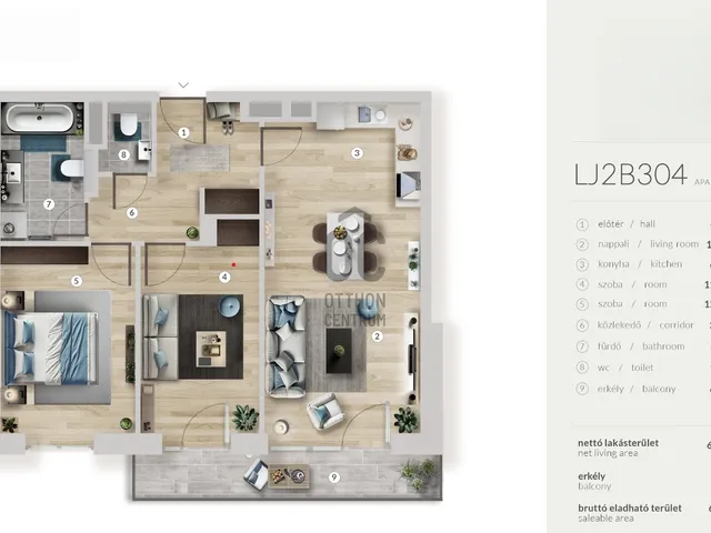 Eladó lakás Budapest XIII. kerület 63 nm