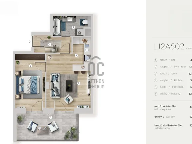 Eladó lakás Budapest XIII. kerület 44 nm