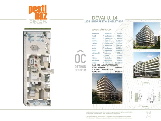 Eladó lakás Budapest XIII. kerület, Lőportárdűlő 113 nm