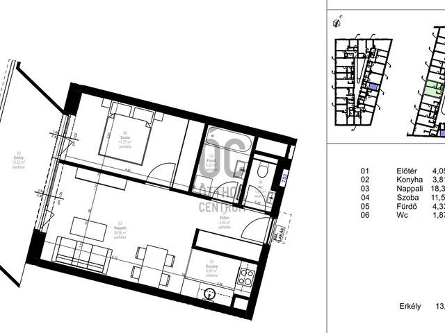 Eladó lakás Budapest XIII. kerület, Lőportárdűlő 45 nm