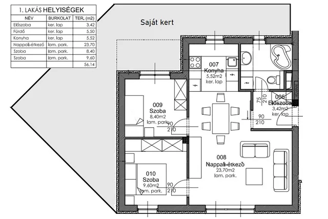 Eladó lakás Budapest XXII. kerület, Nagytétény 56 nm