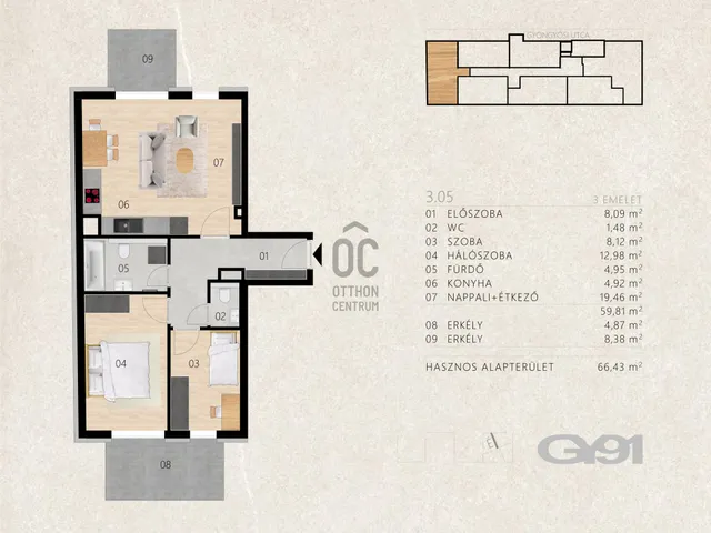 Eladó lakás Budapest XIII. kerület, Angyalföld 59 nm