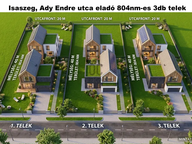 Eladó telek Isaszeg, Ady Endre utca 804 nm