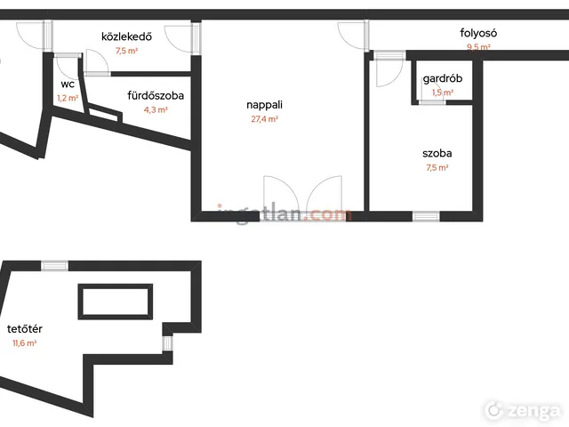 Kiadó lakás Vác, Belváros, Köztársaság út 11. 78 nm