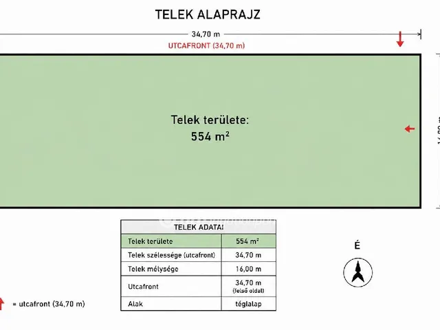 Eladó telek Görbeháza 554 nm