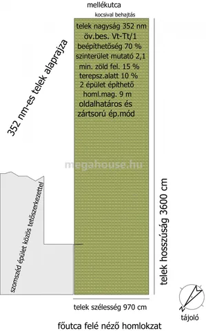 Eladó telek Budaörs, Templom tér 352 nm