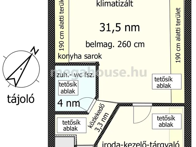 Kiadó kereskedelmi és ipari ingatlan Budaörs 60 nm