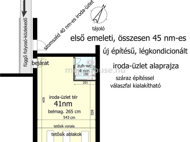 Kiadó kereskedelmi és ipari ingatlan Budaörs 85 nm