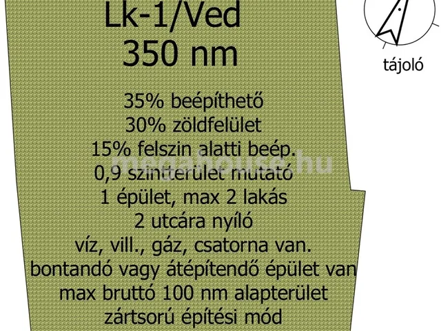 Eladó telek Budaörs 350 nm