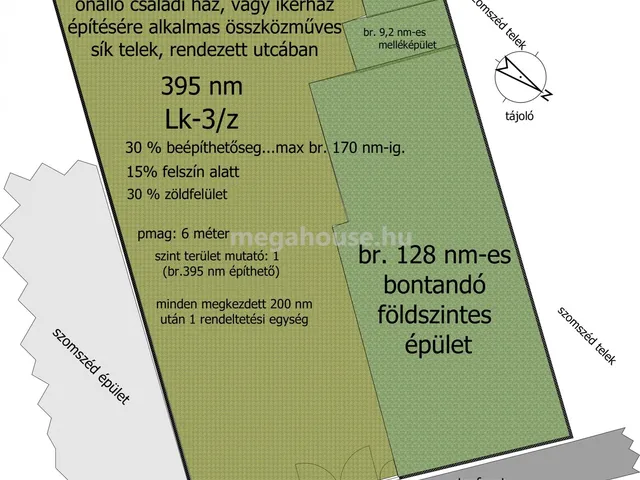 Eladó telek Budaörs 395 nm