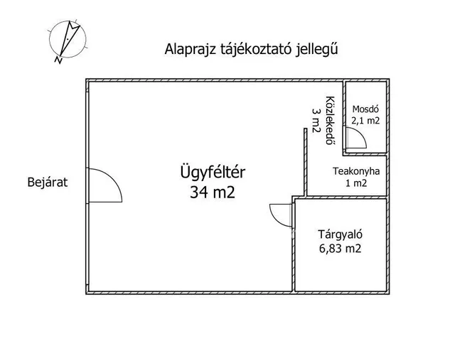 Kiadó kereskedelmi és ipari ingatlan Győr, Belváros 50 nm
