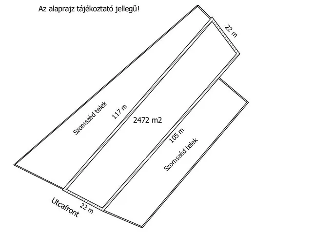 Eladó telek Győrújbarát 2472 nm