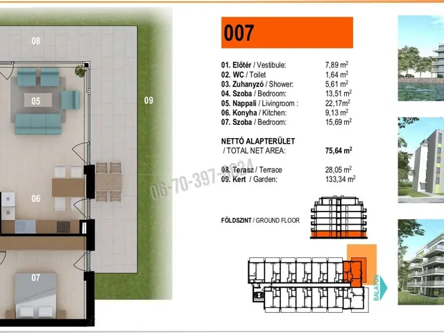 Eladó lakás Siófok, Ezüstpart 76 nm