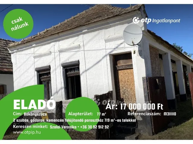 Eladó ház Bakonyszücs 77 nm