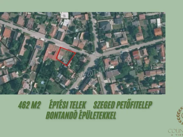 Eladó telek Szeged, Petőfitelep 462 nm