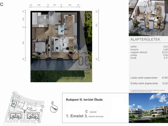 Eladó lakás Budapest III. kerület 55 nm