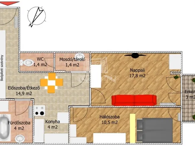 Kiadó lakás Budapest IX. kerület, Rehabilitációs terület IX. ker. 54 nm