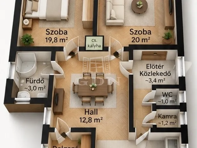 Eladó lakás Budapest VIII. kerület, Tisztviselőtelep 75 nm