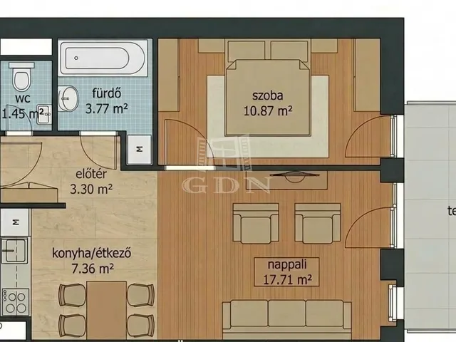 Eladó lakás Budapest VIII. kerület 45 nm