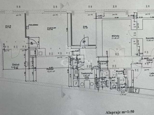 Kiadó kereskedelmi és ipari ingatlan Budapest IX. kerület 150 nm