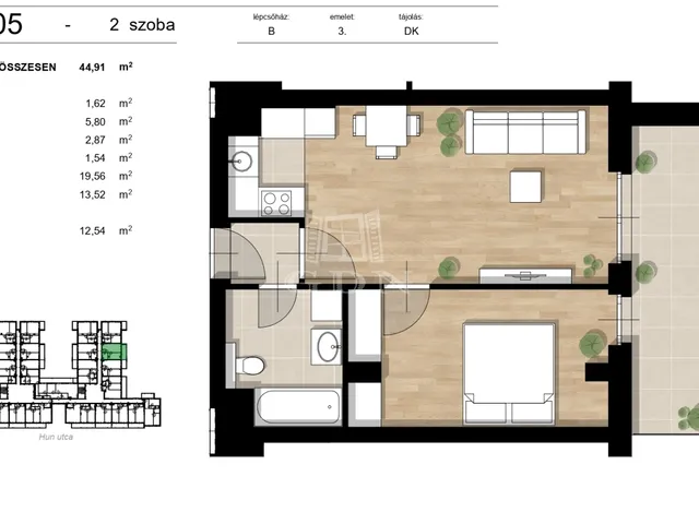 Eladó lakás Budapest XIII. kerület, Lőportárdűlő 45 nm