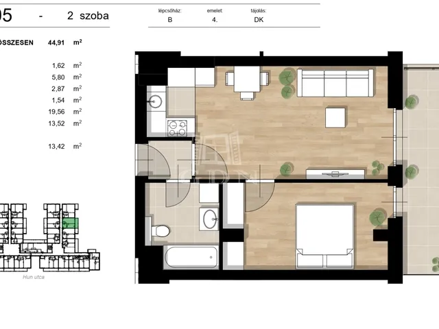 Eladó lakás Budapest XIII. kerület, Lőportárdűlő 45 nm