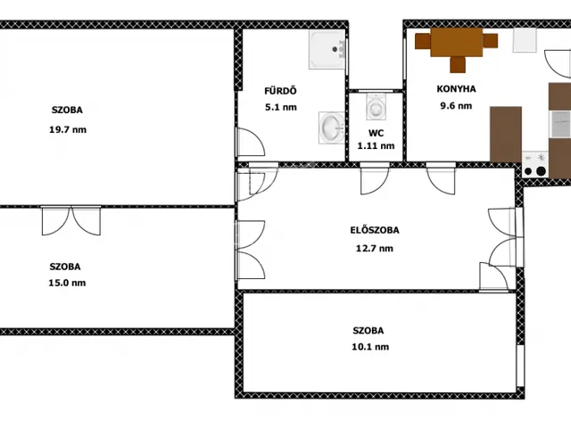 Kiadó lakás Budapest V. kerület, Belváros 76 nm