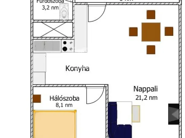 Kiadó lakás Budapest VIII. kerület, Kerepesdűlő 40 nm