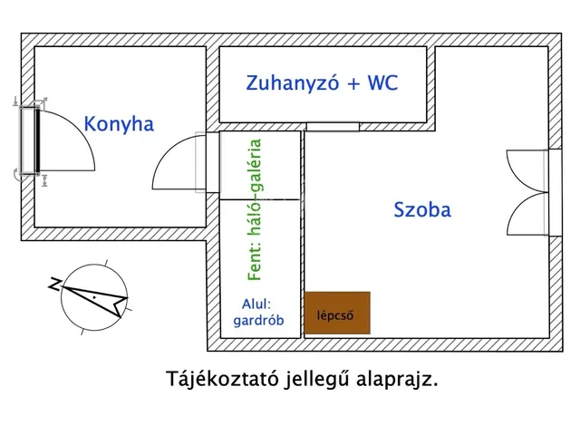 Kiadó lakás Vác, Belváros 33 nm