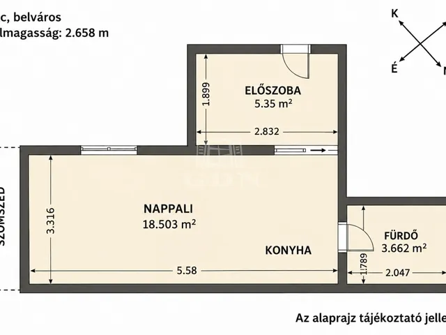 Eladó lakás Vác, Belváros 42 nm