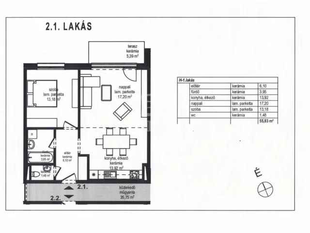 Eladó lakás Komárom 55 nm
