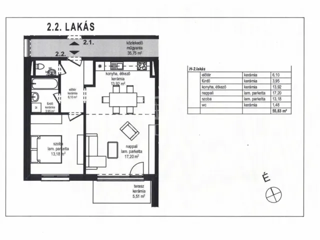 Eladó lakás Komárom 55 nm