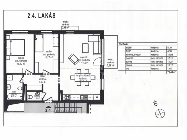 Eladó lakás Komárom 71 nm