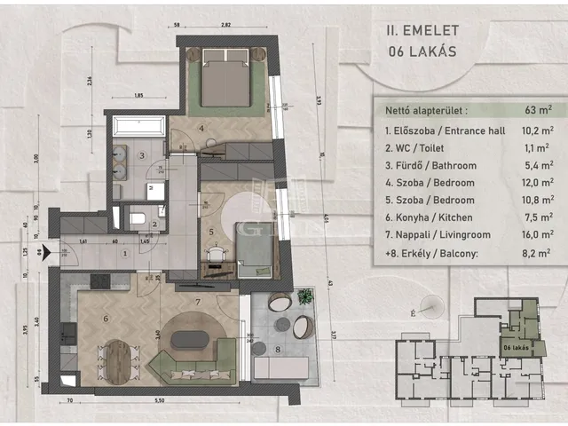 Eladó lakás Budapest XIII. kerület, Angyalföld 63 nm