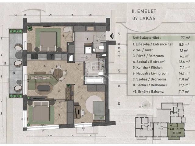 Eladó lakás Budapest XIII. kerület, Angyalföld 77 nm