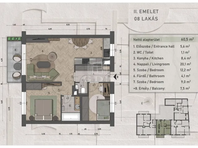 Eladó lakás Budapest XIII. kerület, Angyalföld 61 nm