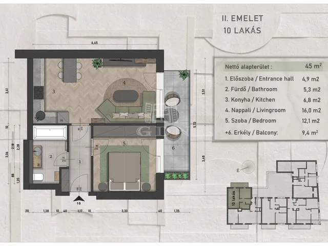 Eladó lakás Budapest XIII. kerület, Angyalföld 45 nm
