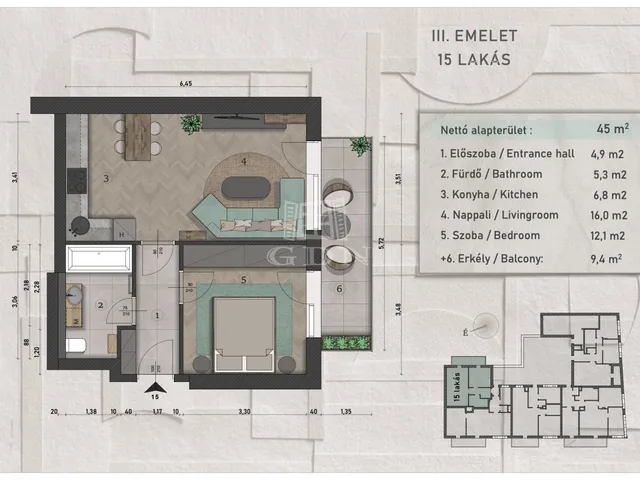 Eladó lakás Budapest XIII. kerület, Angyalföld 45 nm