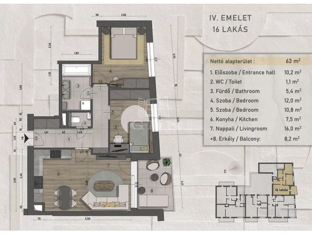 Eladó lakás Budapest XIII. kerület, Angyalföld 63 nm