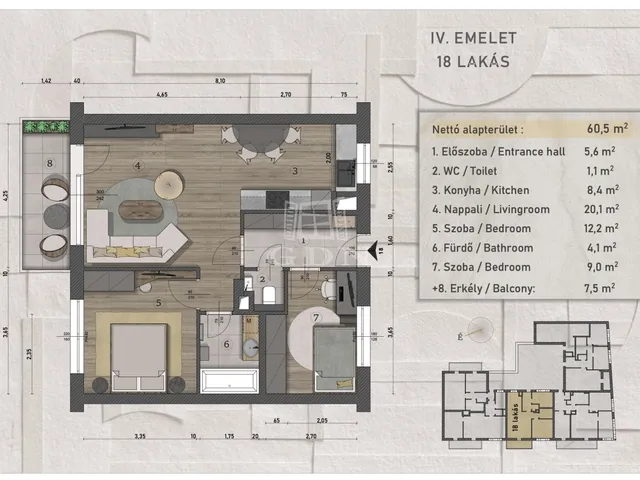 Eladó lakás Budapest XIII. kerület, Angyalföld 60 nm
