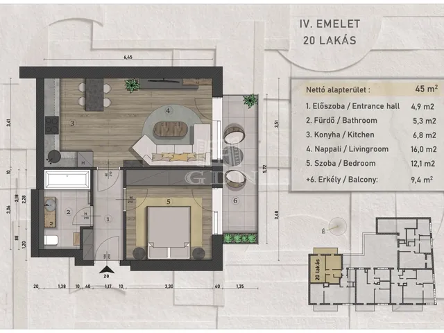 Eladó lakás Budapest XIII. kerület, Angyalföld 45 nm