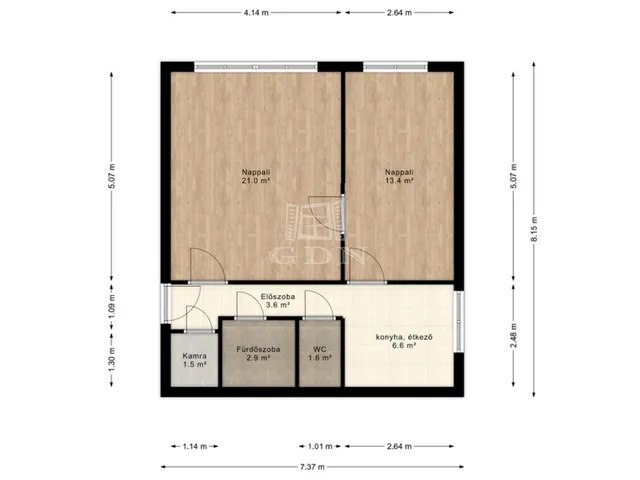 Kiadó lakás Kecskemét, Belváros 50 nm