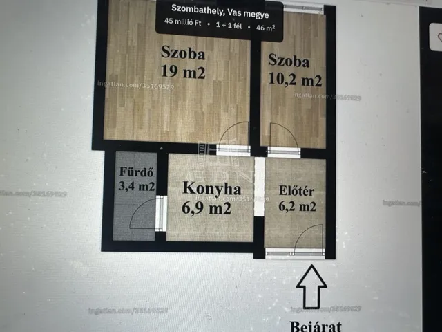 Eladó lakás Szombathely, Újperint 46 nm