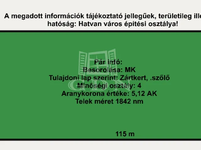 Eladó telek Hatvan, Nagygombos 1842 nm