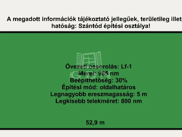 Eladó telek Szántód 985 nm