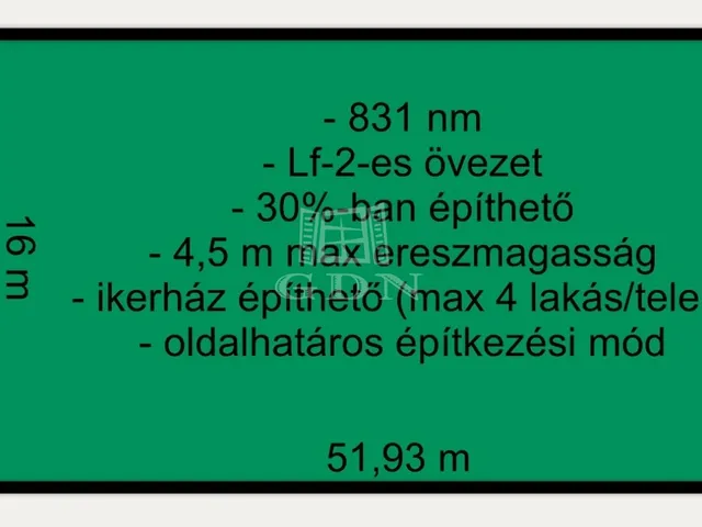 Eladó telek Tura 831 nm