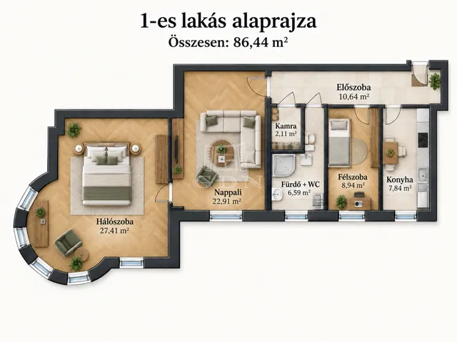 Eladó lakás Budapest XIV. kerület, Herminamező 86 nm