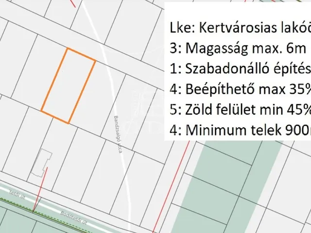 Eladó telek Miskolc, Bodótető 932 nm