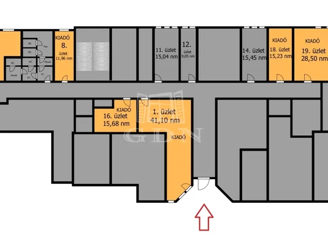 Kiadó kereskedelmi és ipari ingatlan Ózd, Center 15 nm